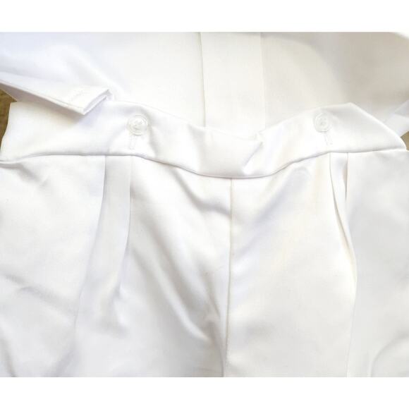 White 3 Pc Dress Pants and Shirt & Vest Combo With Bonnet 6-9 Months Lightweight - Picture 2 of 4